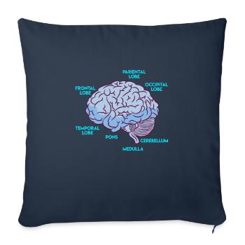 Anatomy of a Brain Medicine Student - Sofa pillowcase 17,3'' x 17,3'' (45 x 45 cm) - navy - Front