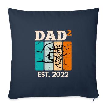 Devenir jumeau papa 2022 Père Naissance - Housse de coussin décorative 45 x 45 cm - bleu marine - Devant