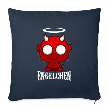 Engelchen Teufelchen Teufel - Sofakissenbezug 45 x 45 cm - Navy - Vorne