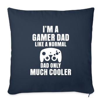 Citation de jeu Im Un gamer papa aime - Housse de coussin décorative 45 x 45 cm - bleu marine - Devant