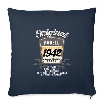 Model 1942 Original Oldtimer Badge 80 Birthday - Sofa pillowcase 17,3'' x 17,3'' (45 x 45 cm) - navy - Front