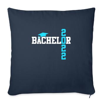 Baccalauréat 2022 - Housse de coussin décorative 45 x 45 cm - bleu marine - Devant
