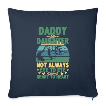 Fête des Pères Citation Papa Fille Pas Toujours Oeil Ey - Housse de coussin décorative 45 x 45 cm - bleu marine - Devant