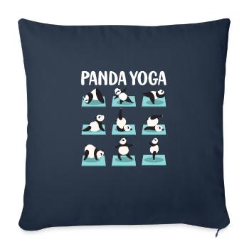 Citation De Yoga Panda Yoga - Housse de coussin décorative 45 x 45 cm - bleu marine - Devant