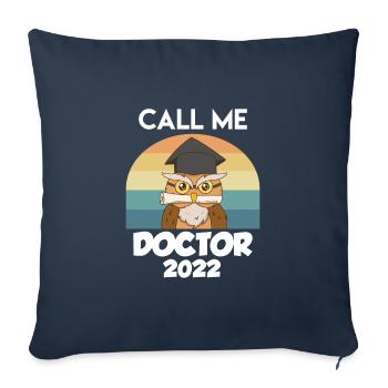 Doctorat Docteur Appelez-moi Docteur - Housse de coussin décorative 45 x 45 cm - bleu marine - Devant