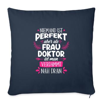 Doctorat Presque Parfait Docteur 2022 - Housse de coussin décorative 45 x 45 cm - bleu marine - Devant