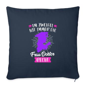 Frau Doktor 2022 Promotion promoviert Doktorin - Sofakissenbezug 45 x 45 cm - Navy - Vorne