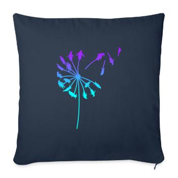 Pinguin Pusteblume Löwenzahn moderne Kunst - Sofakissenbezug 45 x 45 cm - Navy - Vorne