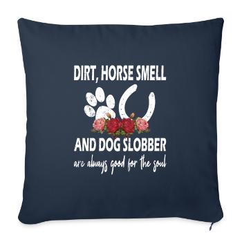 Dogs and Horses - Horse Smell and Dog Slobber - Sofa pillowcase 17,3'' x 17,3'' (45 x 45 cm) - navy - Front