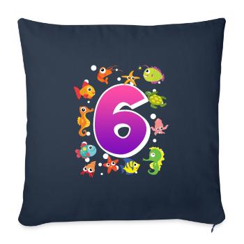 6th birthday girl 6 years - Sofa pillowcase 17,3'' x 17,3'' (45 x 45 cm) - navy - Front