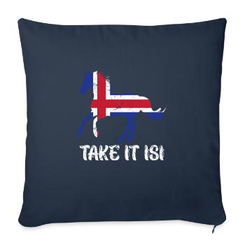 Take it Isi Icelandic Horse - Sofa pillowcase 17,3'' x 17,3'' (45 x 45 cm) - navy - Front