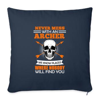 Ne jouez pas avec les archers - Housse de coussin décorative 45 x 45 cm - bleu marine - Devant