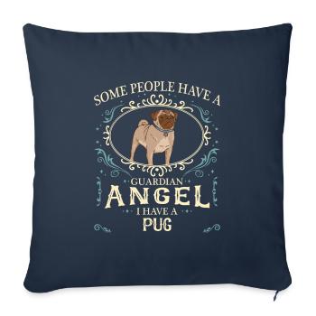 Pug Pug Dog - Sofa pillowcase 17,3'' x 17,3'' (45 x 45 cm) - navy - Front
