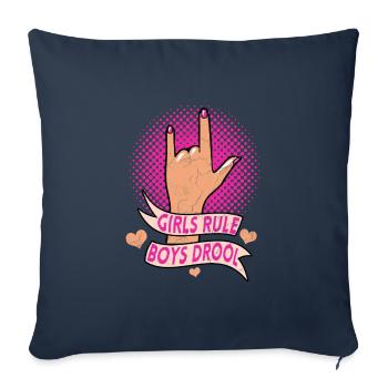 Girls Rule Boys Drool Feminist Women Empowerment - Sofa pillowcase 17,3'' x 17,3'' (45 x 45 cm) - navy - Front
