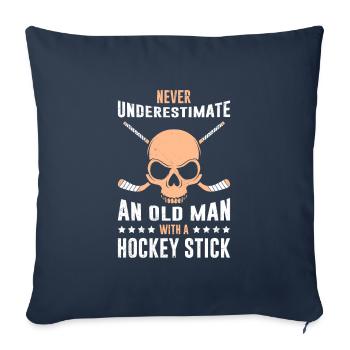 Never underestimate a man ice hockey stick - Sofa pillowcase 17,3'' x 17,3'' (45 x 45 cm) - navy - Front