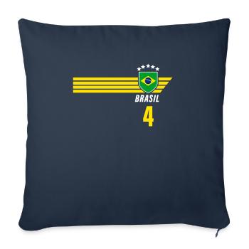 Brazil Brazilian Seleção Football Fan Jersey - Sofa pillowcase 17,3'' x 17,3'' (45 x 45 cm) - navy - Front