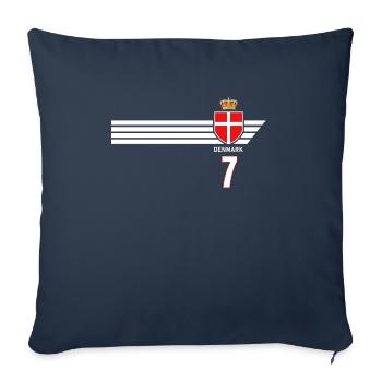 Danemark Football Armoiries danoises Drapeau Dynamite - Housse de coussin décorative 45 x 45 cm - bleu marine - Devant
