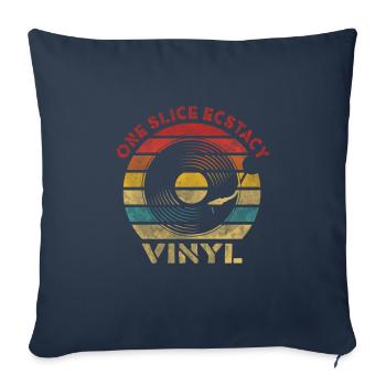 One Slice Ecstasy Vinyl Retro Vintage Music - Sofa pillowcase 17,3'' x 17,3'' (45 x 45 cm) - navy - Front