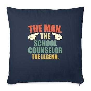 A man a legend a school companion - Sofa pillowcase 17,3'' x 17,3'' (45 x 45 cm) - navy - Front