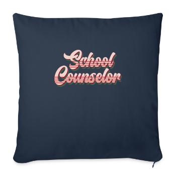 Accompagnement scolaire Inclusion meilleur compagnon scolaire - Housse de coussin décorative 45 x 45 cm - bleu marine - Devant