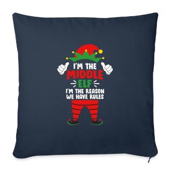 Middle Sister Middle Elf Christmas Family - Sofa pillowcase 17,3'' x 17,3'' (45 x 45 cm) - navy - Front