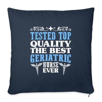 Qualité supérieure la meilleure infirmière gériatrique - Housse de coussin décorative 45 x 45 cm - bleu marine - Devant