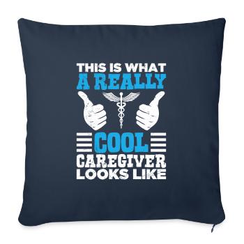 Voici à quoi ressemble une infirmière cool infirmière gériatrique - Housse de coussin décorative 45 x 45 cm - bleu marine - Devant