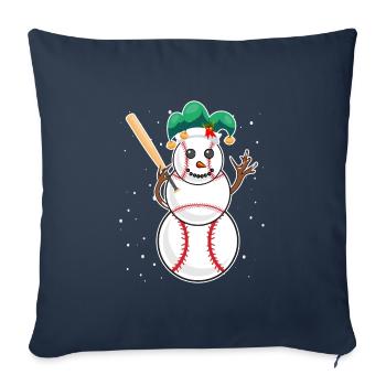 Baseball Snowman Baseball Player Baseball Player - Sofa pillowcase 17,3'' x 17,3'' (45 x 45 cm) - navy - Front