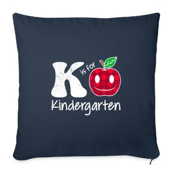 Kinder K signifie maternelle - Housse de coussin décorative 45 x 45 cm - bleu marine - Devant