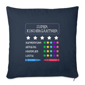 Définition Je suis un super enseignant de maternelle - Housse de coussin décorative 45 x 45 cm - bleu marine - Devant