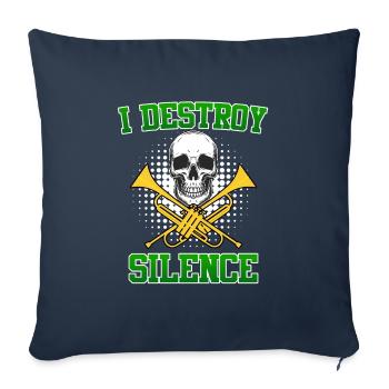 Tromboniste Trompette Je détruis le calme avec le trombone - Housse de coussin décorative 45 x 45 cm - bleu marine - Devant
