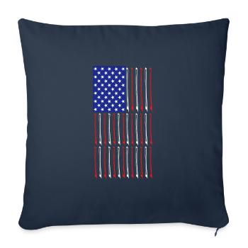 USA flag of bow and violin - Sofa pillowcase 17,3'' x 17,3'' (45 x 45 cm) - navy - Front