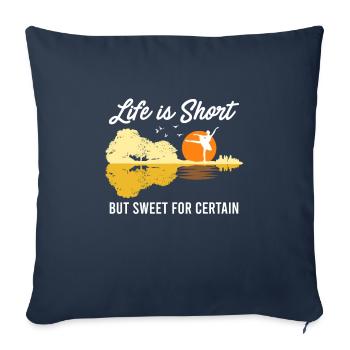 La vie est courte mais douce pour certaines guitares - Housse de coussin décorative 45 x 45 cm - bleu marine - Devant