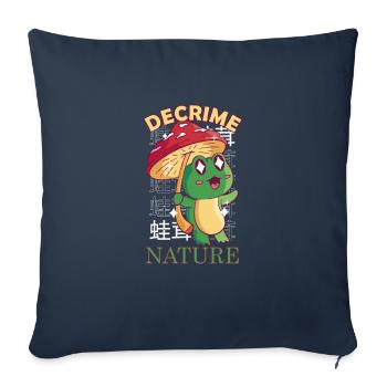 Decrime Nature Colorful Mushroom Frog - Sofa pillowcase 17,3'' x 17,3'' (45 x 45 cm) - navy - Front