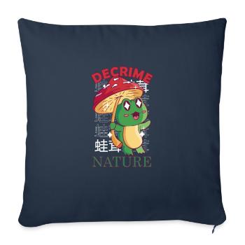 Decrime Nature Colorful Mushroom Frog - Sofakissenbezug 45 x 45 cm - Navy - Vorne