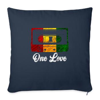 Walkman Cassette Recorder One Love Cassette - Sofa pillowcase 17,3'' x 17,3'' (45 x 45 cm) - navy - Front