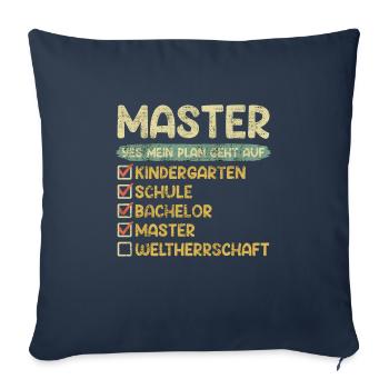 Baccalauréat en école maternelle Master - Housse de coussin décorative 45 x 45 cm - bleu marine - Devant