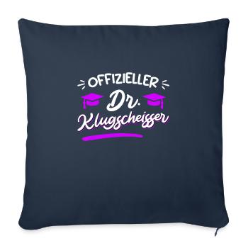 Doctorat officiel Smartass Ph.D Doctorat - Housse de coussin décorative 45 x 45 cm - bleu marine - Devant