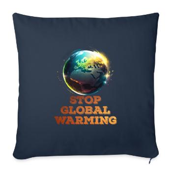 Activiste pour le climat Stop au réchauffement climatique Save the Earth - Housse de coussin décorative 45 x 45 cm - bleu marine - Devant