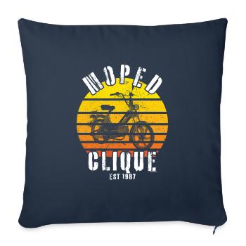 Moped Clique Roller Mokick Zweirad Fahrer 1987 - Sofakissenbezug 45 x 45 cm - Navy - Vorne