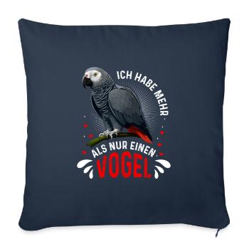 Grau Papagei Bei mir piept´s African Grey - Sofakissenbezug 45 x 45 cm - Navy - Vorne