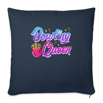 Bowling Queen Bowlingspieler Damen Outfit - Sofakissenbezug 45 x 45 cm - Navy - Vorne