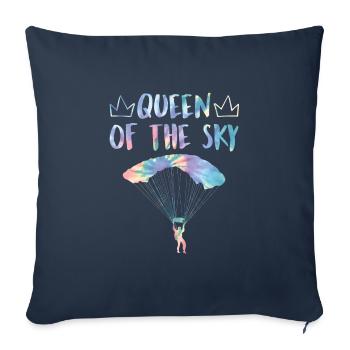 Parapente Reine du Ciel Parapentes - Housse de coussin décorative 45 x 45 cm - bleu marine - Devant
