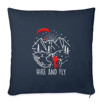 Randonnée en parapente et alpinisme en vol - Housse de coussin décorative 45 x 45 cm - bleu marine - Devant