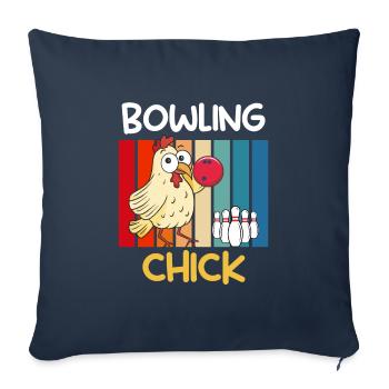 Bowling Chicken Bowling Player Women Bowling Alley - Sofa pillowcase 17,3'' x 17,3'' (45 x 45 cm) - navy - Front