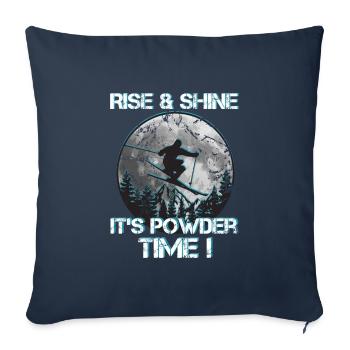 Ski Rise and shine It's powder Time - Sofa pillowcase 17,3'' x 17,3'' (45 x 45 cm) - navy - Front
