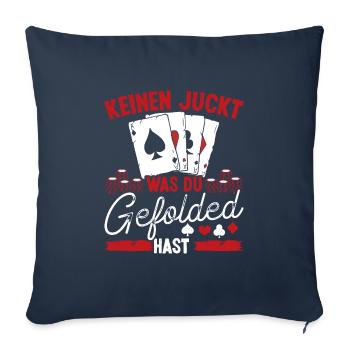 Poker Player Poker Table Poker Case Chips Set - Sofa pillowcase 17,3'' x 17,3'' (45 x 45 cm) - navy - Front