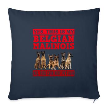 Propriétaire C’EST MON MALINOIS BELGE QUE VOUS NE POUVEZ PAS CARESSER - Housse de coussin décorative 45 x 45 cm - bleu marine - Devant