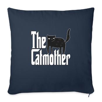 Maman chat La mère chat folle Chat Mère Kitty Maman - Housse de coussin décorative 45 x 45 cm - bleu marine - Devant