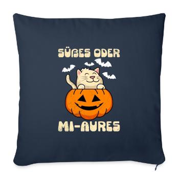 Halloween Costume Cat Fan SWEET OR MI-AURES - Sofa pillowcase 17,3'' x 17,3'' (45 x 45 cm) - navy - Front
